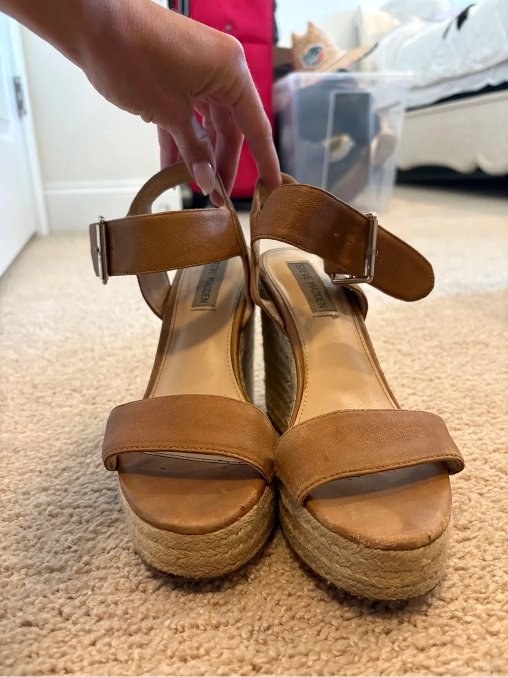 Steve Madden Tan Wedge Sandals